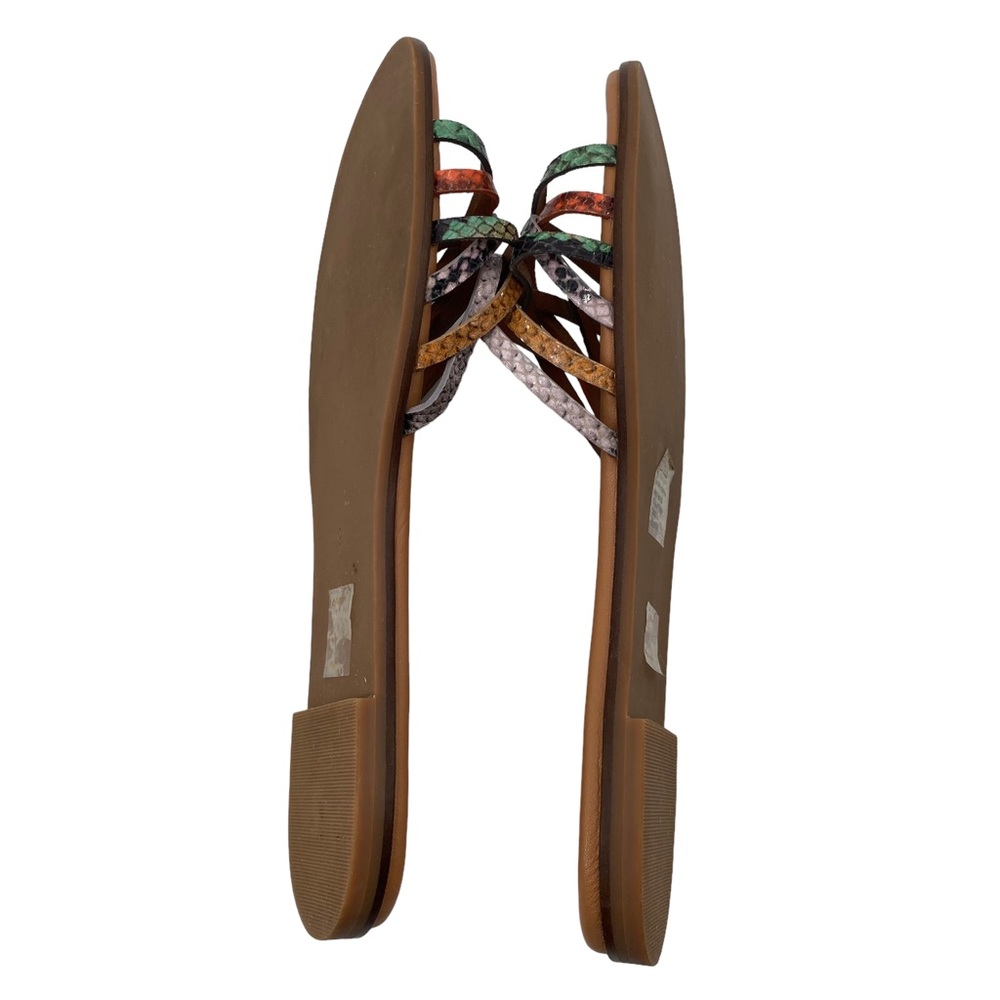 Madewell Tracie Crisscross Leather Snakeskin Embossed Slides 9 - Picture 6 of 11